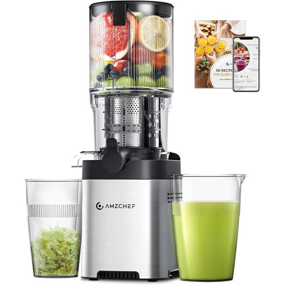 AMZCHEF Cold Press Juicer with Large Feed Chute
