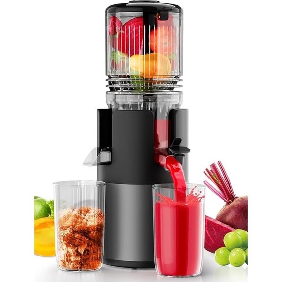 Cold Press Juicer with Wide Feed Chute and High Juice Yield