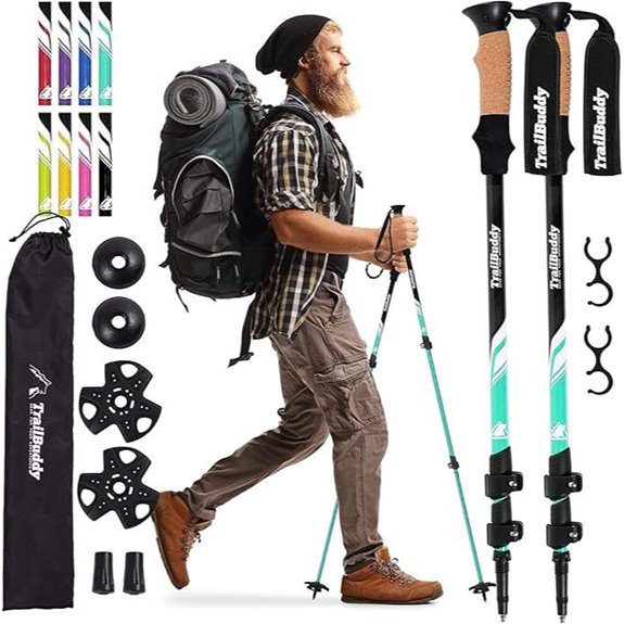 TrailBuddy Trekking Poles – Collapsible Aluminum Hiking Sticks