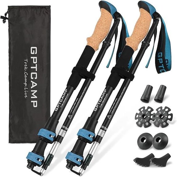 GPTCAMP Collapsible Hiking Poles with EVA Grips (2 Pack)
