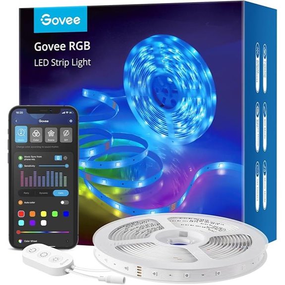 Govee RGB LED Strip Lights with App & Music Sync