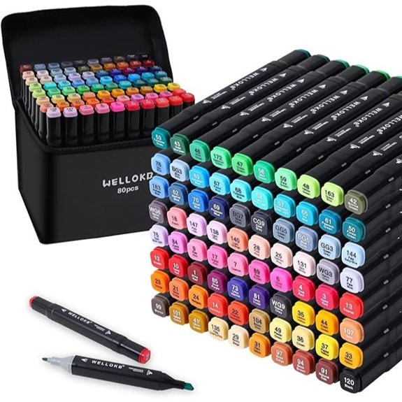 Alcohol Markers Set 80 Colors Dual Tips for Artists