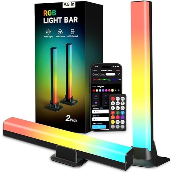 Smart LED Light Bars with RGB Bluetooth Music Sync