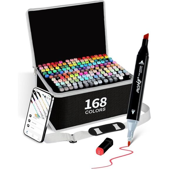 168+2 Color Alcohol Markers with Free App