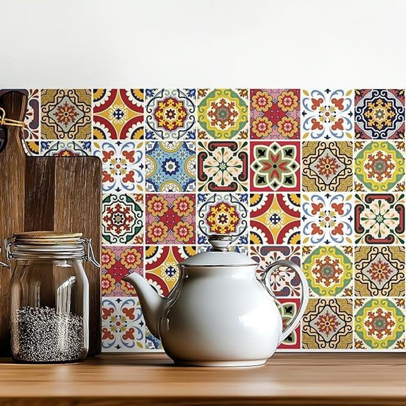 30 Pack Colorful Mediterranean Tile Stickers