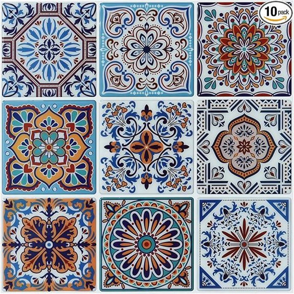 Longking Colorful Talavera Backsplash Tile Stickers