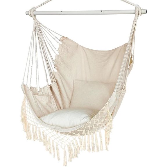 Hammock Chair with Cushions and Metal Rod