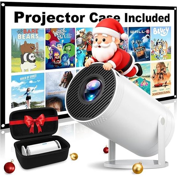 Mini 1080P Portable Projector with 4K Support