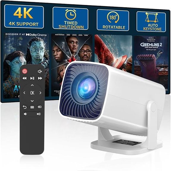 Portable 4K Mini Projector for Smartphone & TV