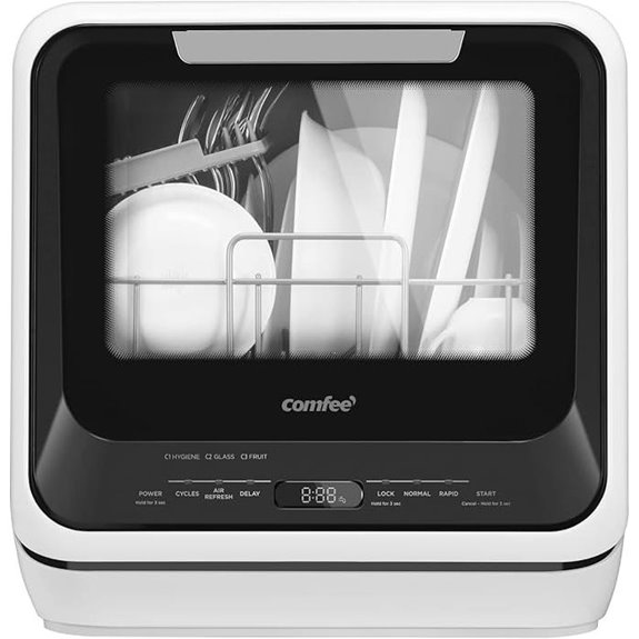 COMFEE Portable Mini Countertop Dishwasher with 6 Programs