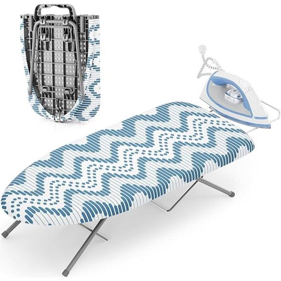 KINGBOARD Small Folding Ironing Board with Iron Rest