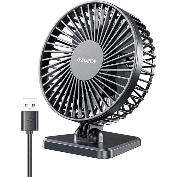 Gaiatop Portable USB Desk Fan with 3 Speeds