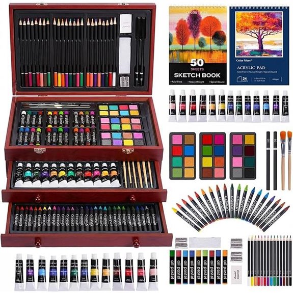 Color More Art Supplies 175-Pack Drawing & Painting Kit