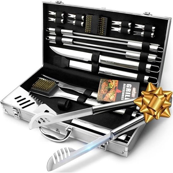 GRILLART 19-Piece BBQ Grill Utensil Set with Case