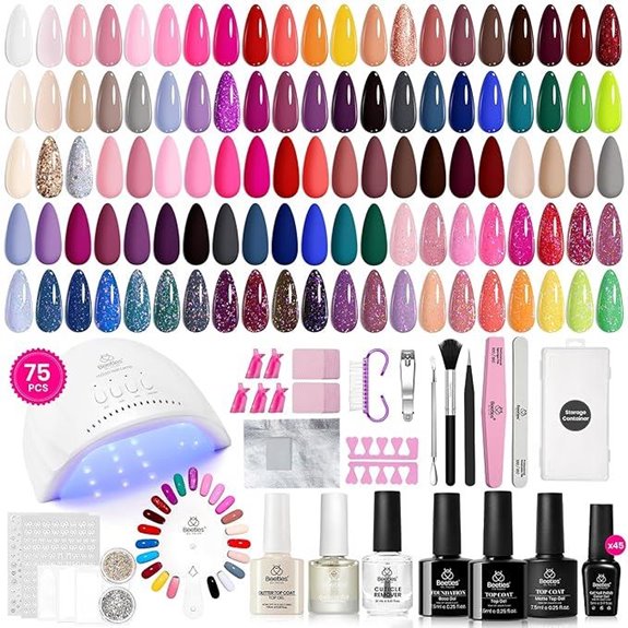 Beetles Gel Nail Polish Kit with UV Light (75PCS)