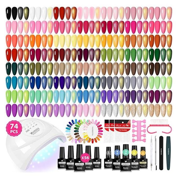 VANREESA Gel Nail Polish Kit with UV Light (74 Pcs)