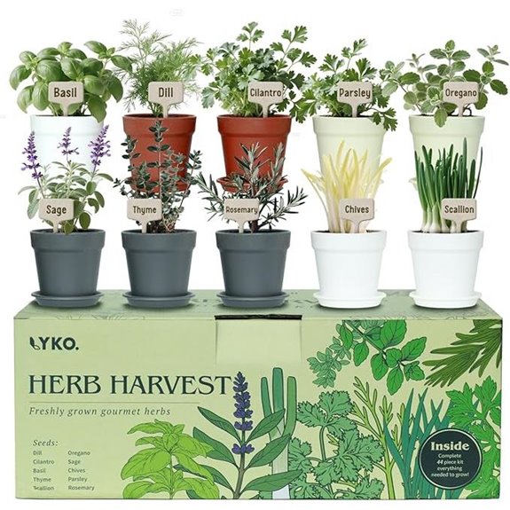 Indoor Herb Garden Kit with Pots Soil & Tools