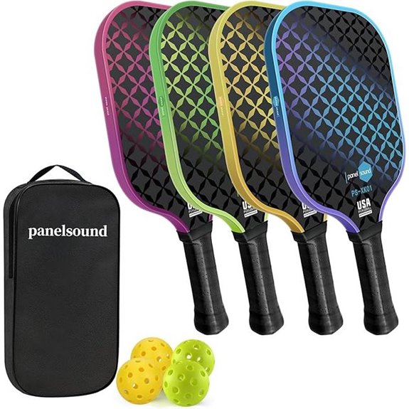 Pickleball Paddle Set with Balls and Carrying Case