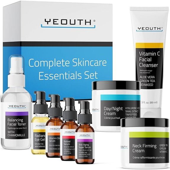 YEOUTH 8-Piece Skincare Set with Retinol & Hyaluronic