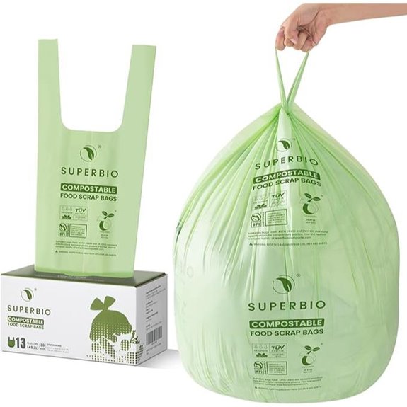 SUPERBIO Compostable Kitchen Waste Bags with Handles