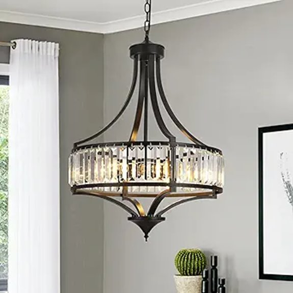 Modern Farmhouse Crystal Chandelier for Dining Room
