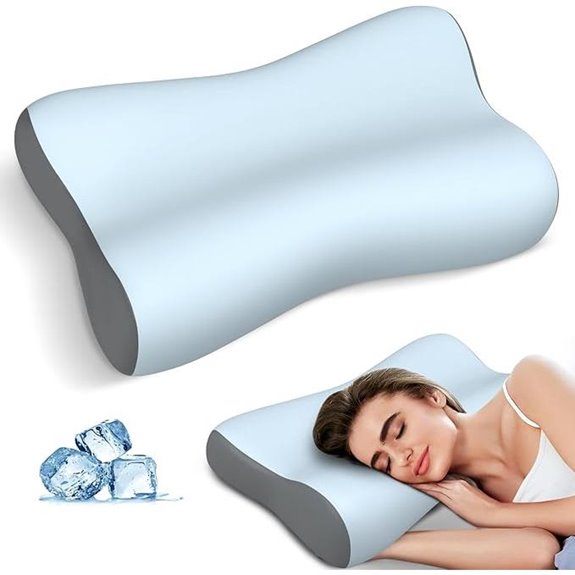 Cervical Memory Foam Neck Support Pillow with Cooling Cover