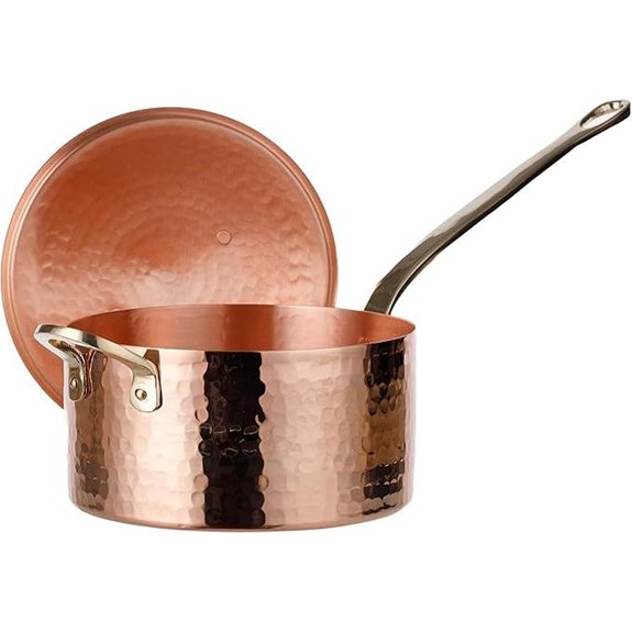 Copper Sugar Sauce Pan with Lid 1.7 Quart