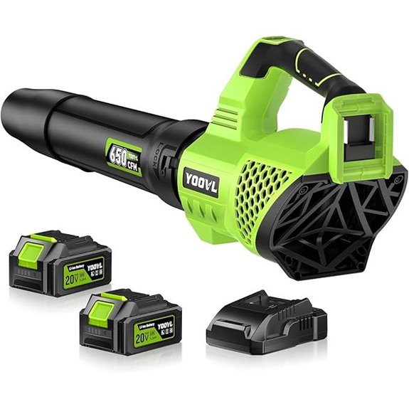 Cordless Leaf Blower with Batteries and 3 Speeds