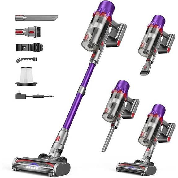 Cordless Stick Vacuum with HEPA Filter and LED Light