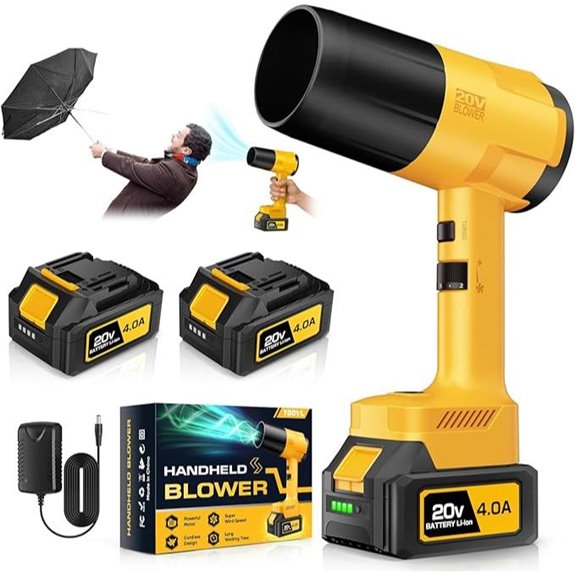 Cordless Handheld Leaf Blower with Batteries and Charger