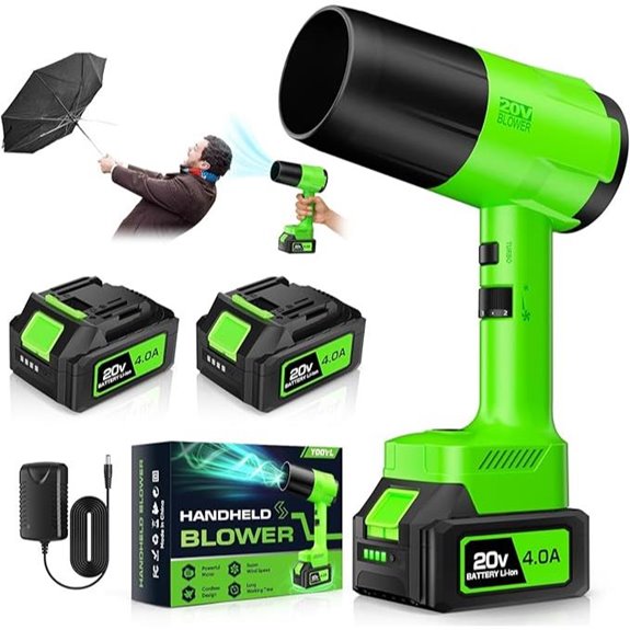 Cordless Handheld Leaf Blower with Batteries and Charger