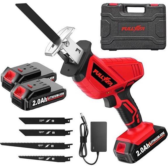 Cordless Reciprocating Saw with Batteries and Blades