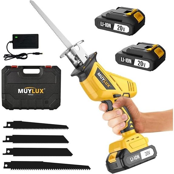 Cordless Reciprocating Saw with Blades and Batteries