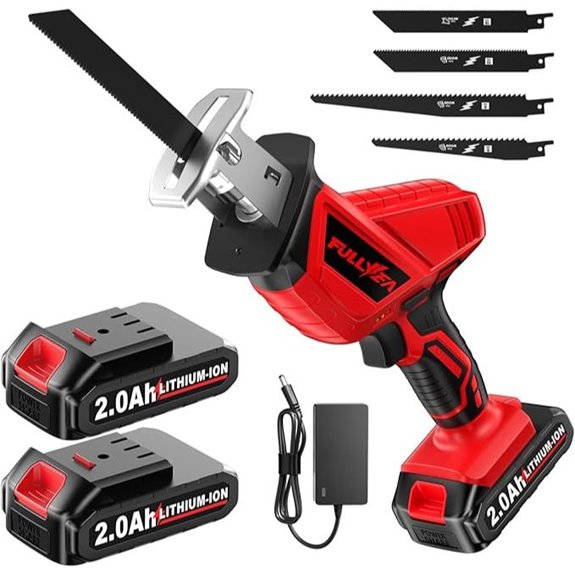 Cordless Reciprocating Saw with Batteries and Blades