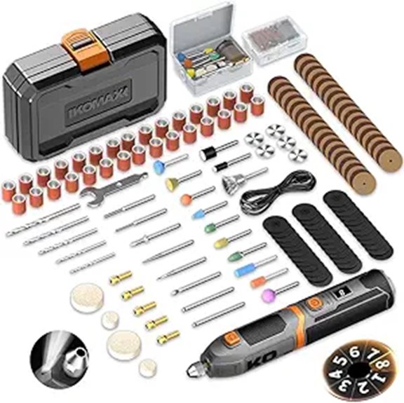 KOMAX Cordless Rotary Tool Kit with 143 Accessories