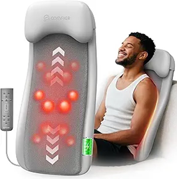 COMFIER Cordless Back Massager with Heat and Shiatsu