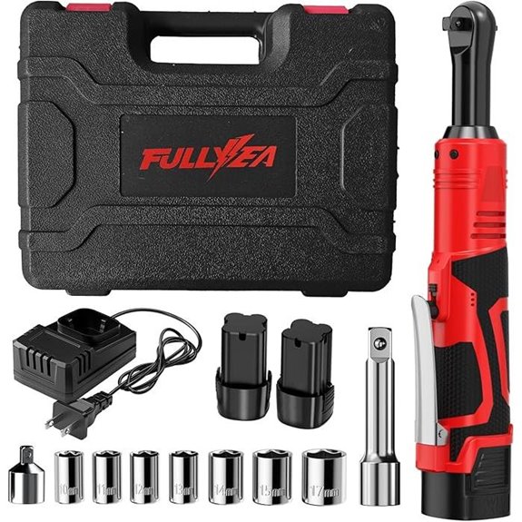 Electric Ratchet Wrench Set with Batteries and Charger