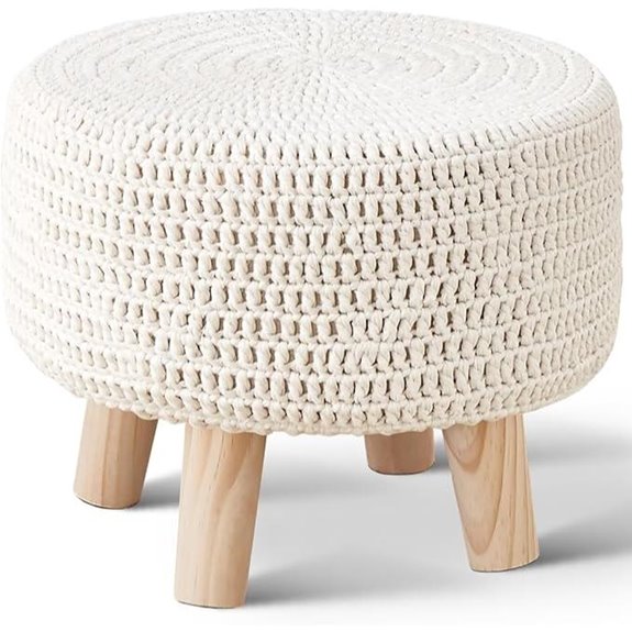 Wimarsbon Cotton Knitted Ottoman with Non-Skid Legs