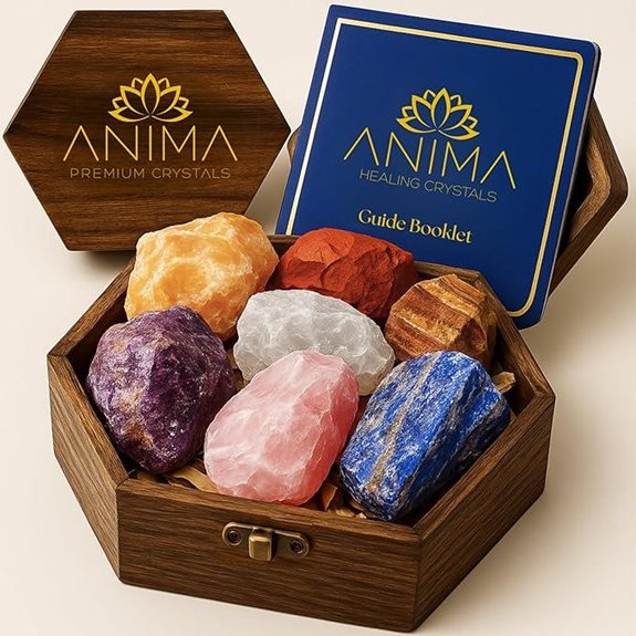 Anima 7 Chakra Healing Crystal Set with Guide