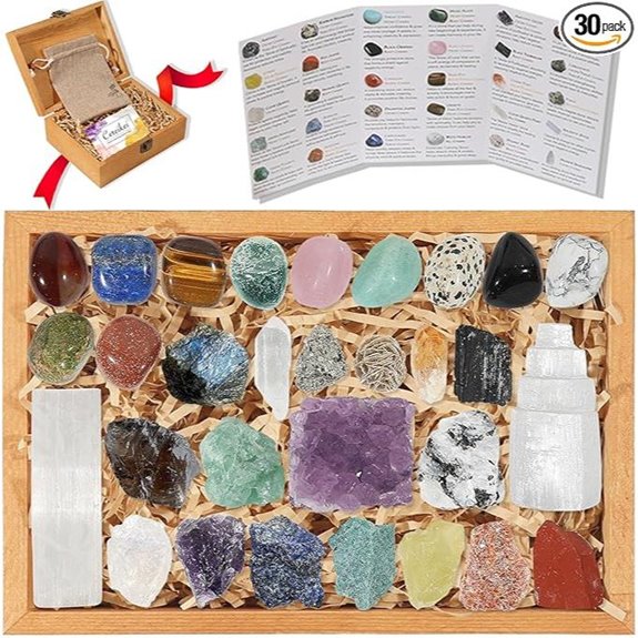 30 PCS Crystal Set with Wooden Display and Guide