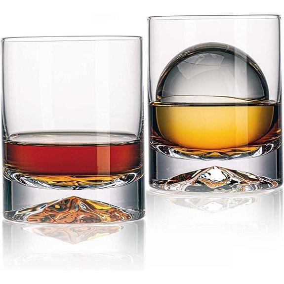 JBHO Crystal Double Old Fashioned Glasses (Set of 2)