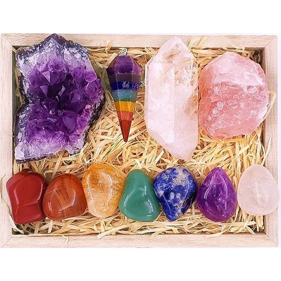 Crystals & Healing Stones Kit with Wooden Box