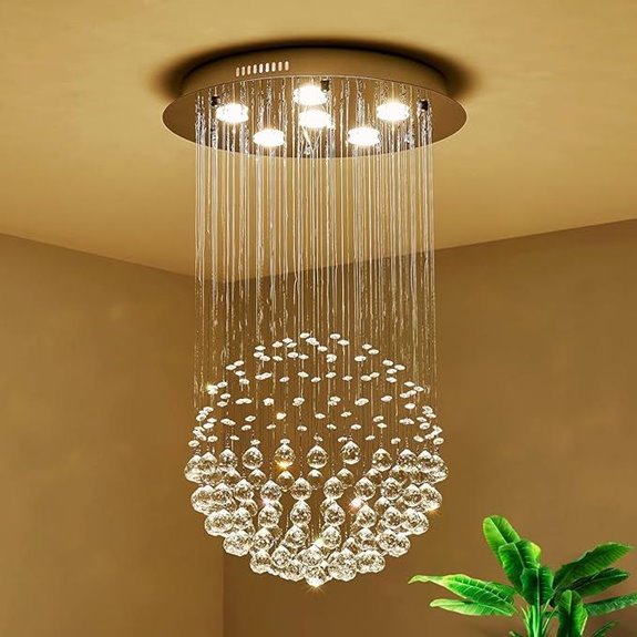 Saint Mossi K9 Crystal Raindrop Flush Mount LED Chandelier