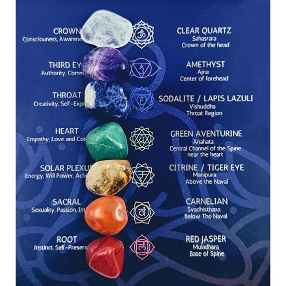 Chakra Healing Crystals Set with Velvet Pouch
