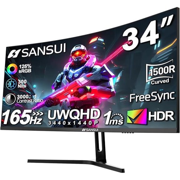 SANSUI 34 Curved Gaming Monitor 3440x1440 165Hz