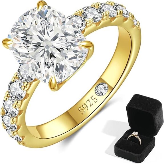 Moissanite Engagement Ring Cushion Cut Sterling Silver