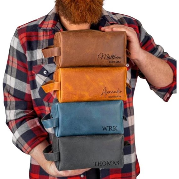 Personalized Leather Dopp Kit for Men