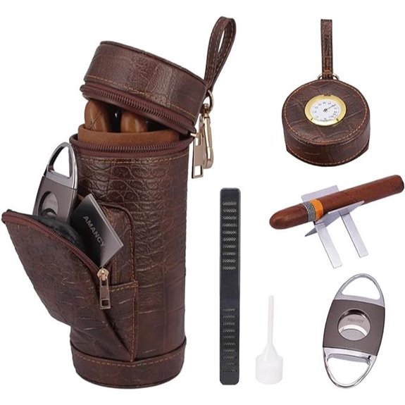 AMANCY Cylindrical Cigar Case with Cutter and Humidor