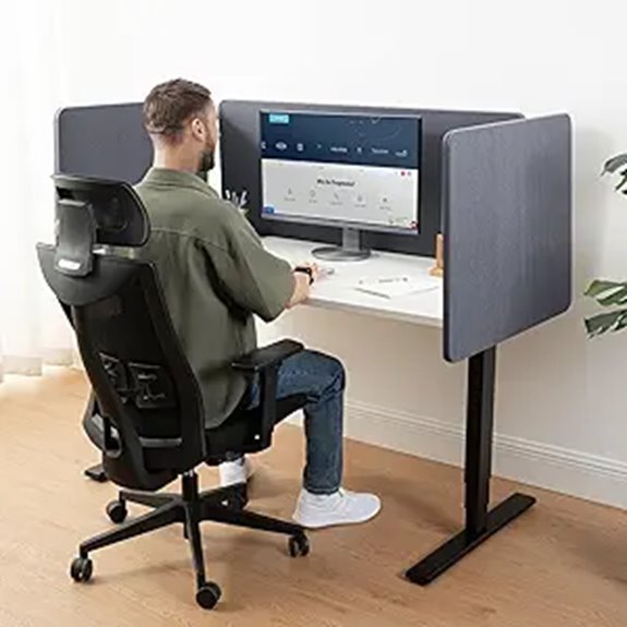 Progressive Desk Privacy Acoustic Panel 29 Dark Gray