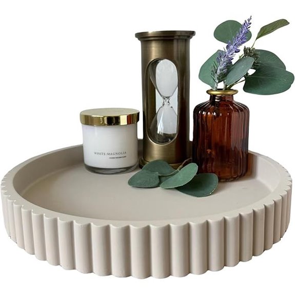 OAKOA Round Decorative Tray for Coffee Table